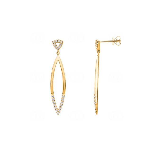 0.41 Karat Diamantohrhänger 750/18 K Gelbgold - OR-34883-GG