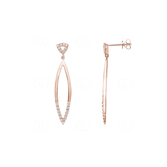 0.41 Karat Diamantohrhänger 750/18 K Roségold - OR-34883-RG