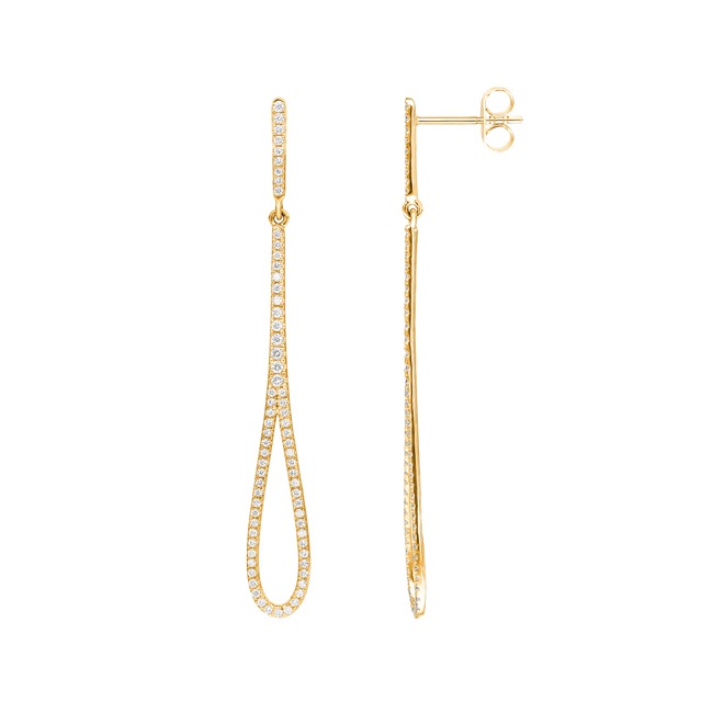 0.43 Karat Diamantohrhänger 750/18 K Gelbgold - OBR1019