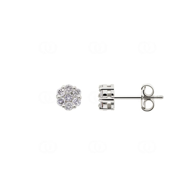 0.43ct Diamond Stud Earrings 750/18 K White Gold - OR-003A-WG