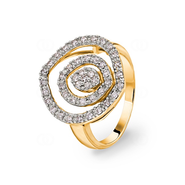 0.43 carats diamants bague or jaune 750/18 ct Ø 52 - E26601