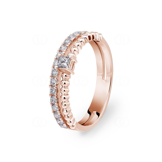 0.43 carats diamants bague or rosé 750/18 ct - RI-118347-RG