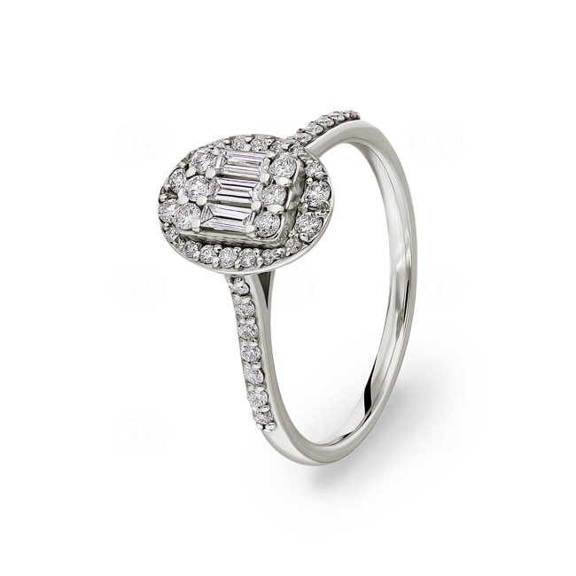 0.43 Karat Diamantring 750/18 K Weissgold - RI-045A-WG