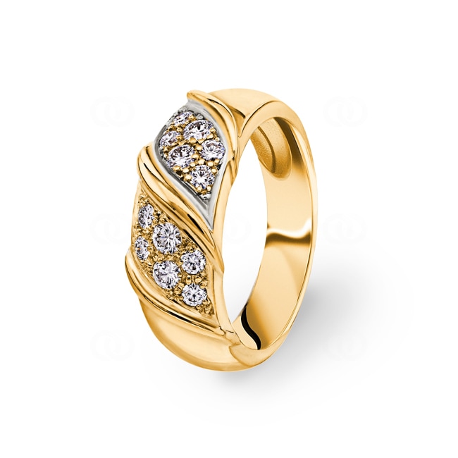 0.44ct Diamond Ring 750/18 K Yellow Gold Ø 57 - 059