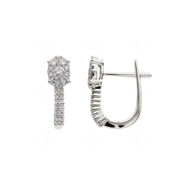 0.45ct Diamond Hoop Earrings 750/18 K White Gold - OR-55432-WG