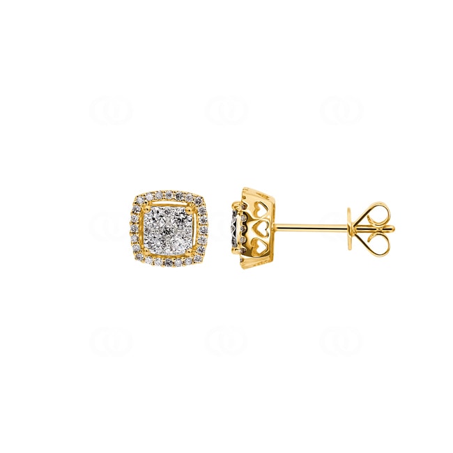 0.45 carats diamants clous d'oreilles or jaune 750/18 ct - OR-50292-GG