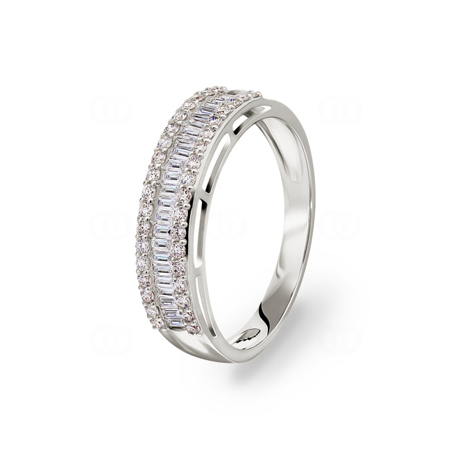 0.47 Karat Baguette & Diamantring 750/18 K Weissgold - RI-10376-WG