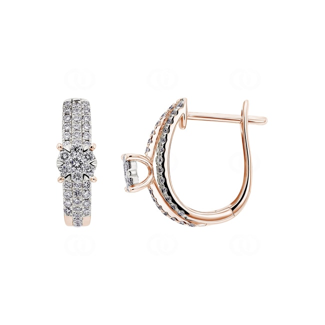 0.49 carats diamants créoles or rosé 750/18 ct - OR-73418-RG