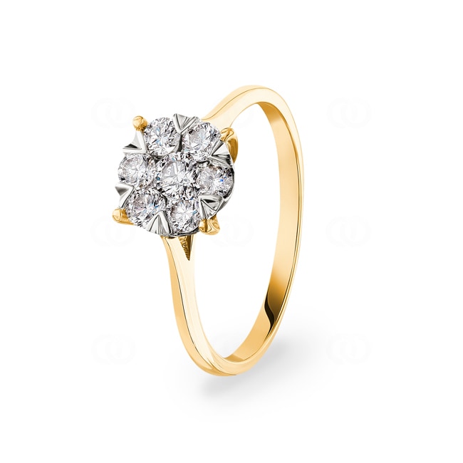 0.49ct Diamond Engagement Ring 750/18 K Yellow Gold - RI-69171-GG