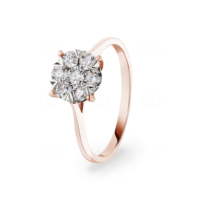 0.49ct Diamond Engagement Ring 750/18 K Rose Gold - RI-69171-RG
