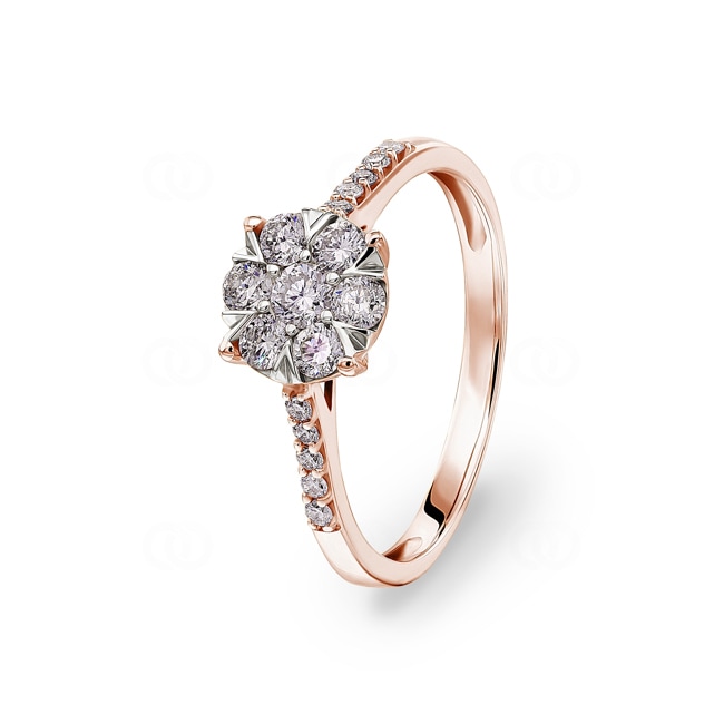 0.49ct Diamond Engagement Ring 750/18 K Rose Gold - RI-69304-RG