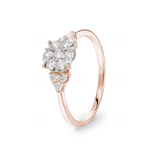 0.49ct Diamond Ring 750/18 K Rose Gold - RI-69382-RG