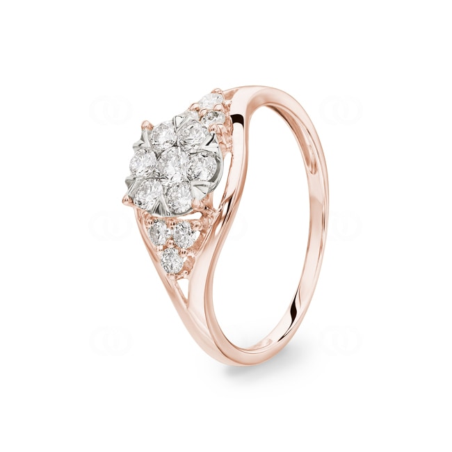 0.49 Karat Diamantring 750/18 K Roségold - RI-69383-RG