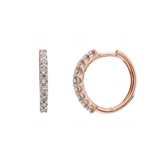 0.50 Karat Diamant-Kreolen 750/18 K Roségold Ø 17mm - OR-71482-RG