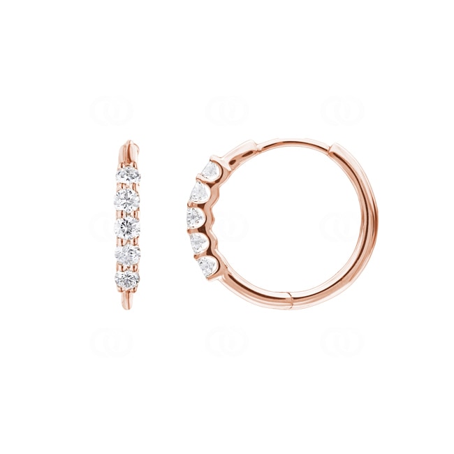 0.50 carats diamants créoles or rosé 750/18 ct Ø 18mm - OR-71483-RG