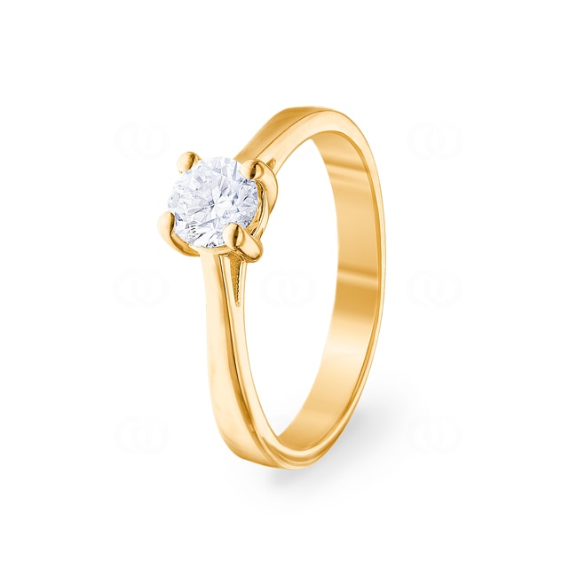 0.50ct GIA Diamond Engagement Ring 750/18 K Yellow Gold in 4 Prongs - CGSO001-050-GG