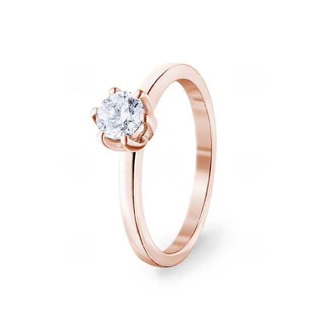 0.50ct GIA Diamond Engagement Ring 750/18 K Rose Gold in 6 Prongs - CGSO002-050-RG