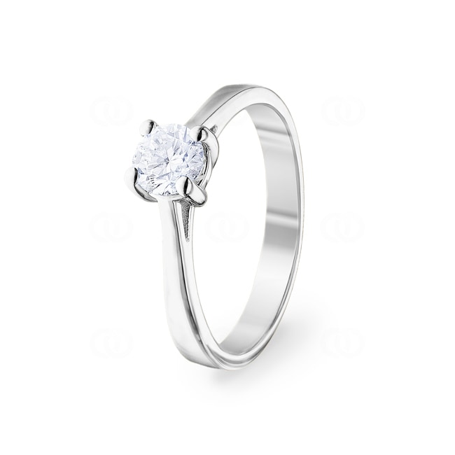 0.50ct GIA Diamond Engagement Ring 750/18 K White Gold in 4 Prongs - CGSO001-050-WG