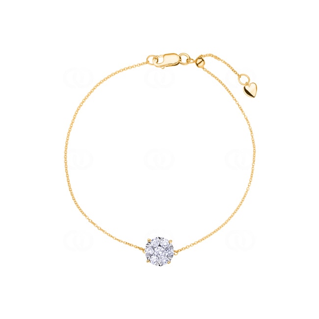 0.50ct Diamond Bracelet 750/18 K Yellow Gold 18cm - AR-69466-GG