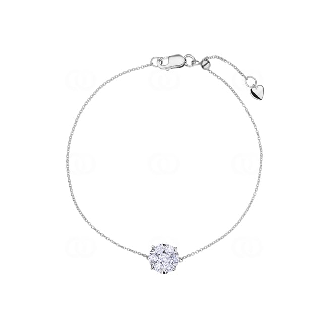 0.50ct Diamond Bracelet 750/18 K White Gold 18cm - AR-69466-WG