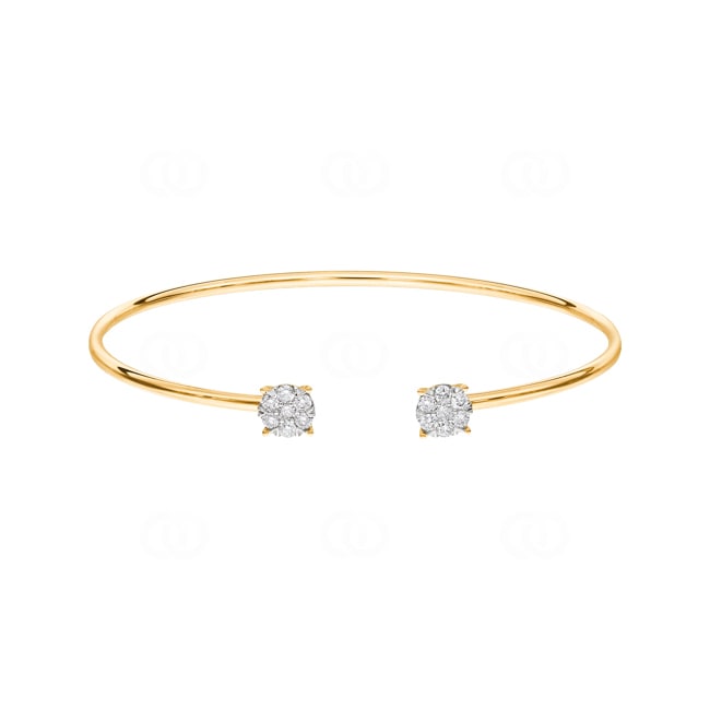 0.50 carats diamants bracelet jonc ouvert or jaune 750/18 ct - AR-69460-GG