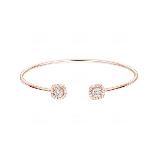 0.50 carats diamants bracelet jonc ouvert or rosé 750/18 ct - AR-69462-RG