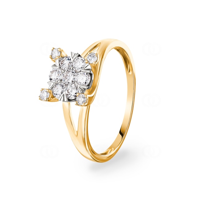0.50ct Diamond Engagement Ring 750/18 K Yellow Gold - RI-69305-GG