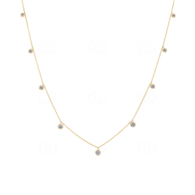 0.50ct Diamond Necklace 750/18 K Yellow Gold - KE-69475-GG