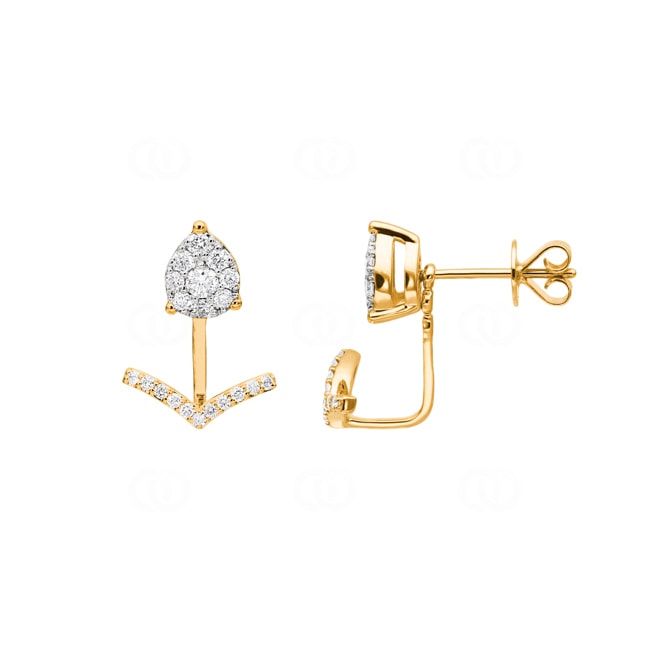 0.50 carats diamants clous d'oreilles or jaune 750/18 ct - OR-69998-GG