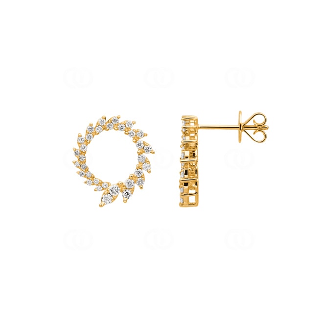 0.50 Karat Diamantohrstecker 750/18 K Gelbgold - OR-70009-GG