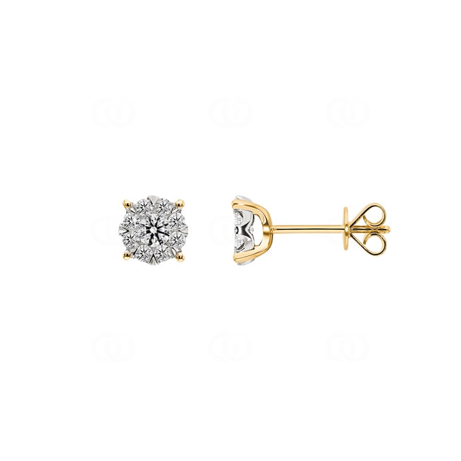 0.50 carats diamants clous d'oreilles or jaune 750/18 ct Ø 6.5mm - OR-69213-GG
