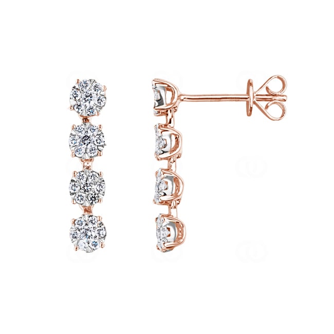 0.50 carats diamants clous d'oreilles or rosé 750/18 ct 18.5mm 0.50 carats diamants clous d'oreilles or rosé 750/18 ct 18.5mm - OR-69406-RG