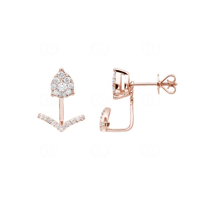 0.50 Karat Diamantohrstecker 750/18 K Roségold - OR-69998-RG