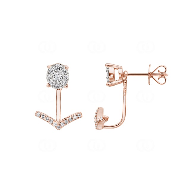 0.50 carats diamants clous d'oreilles or rosé 750/18 ct - OR-70004-RG