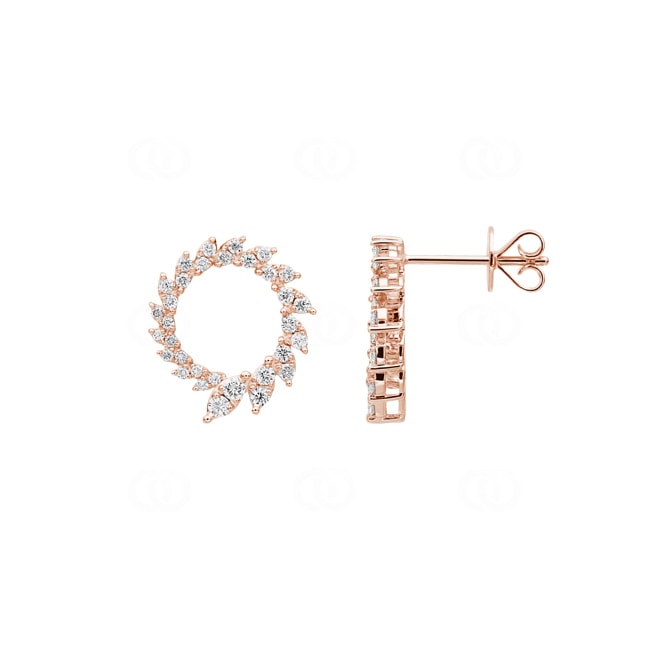 0.50 carats diamants clous d'oreilles or rosé 750/18 ct - OR-70009-RG
