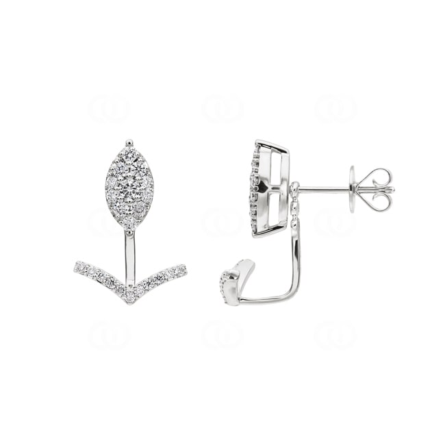 0.50ct Diamond Stud Earrings 750/18 K White Gold - OR-70001-WG