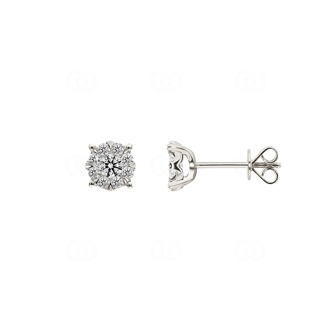 0.50 carats diamants clous d'oreilles or gris 750/18 ct Ø 6.5mm - OR-69213-WG