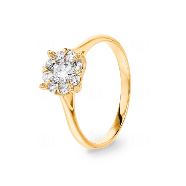 0.50ct Diamond Ring 750/18 K Yellow Gold - RI-69346-GG