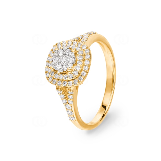 0.50ct Diamond Ring 750/18 K Yellow Gold - RI-69706-GG
