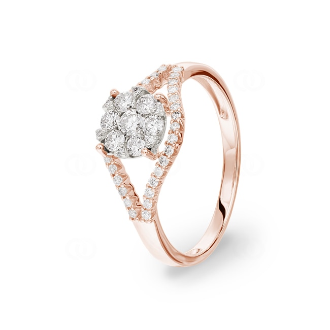 0.50 Karat Diamantring 750/18 K Roségold - RI-69326-RG