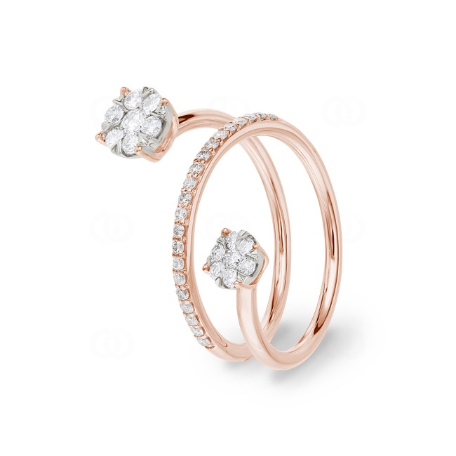0.50 Karat Diamantring 750/18 K Roségold - RI-69593-RG