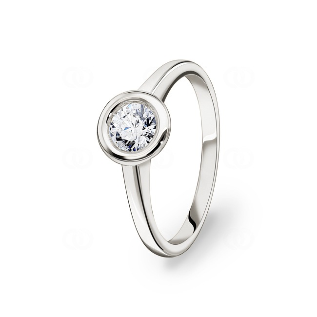 0.50 Karat GIA-Diamant Verlobungsring 750/18 K Weissgold in Zargenfassung - CGSO003-050-WG