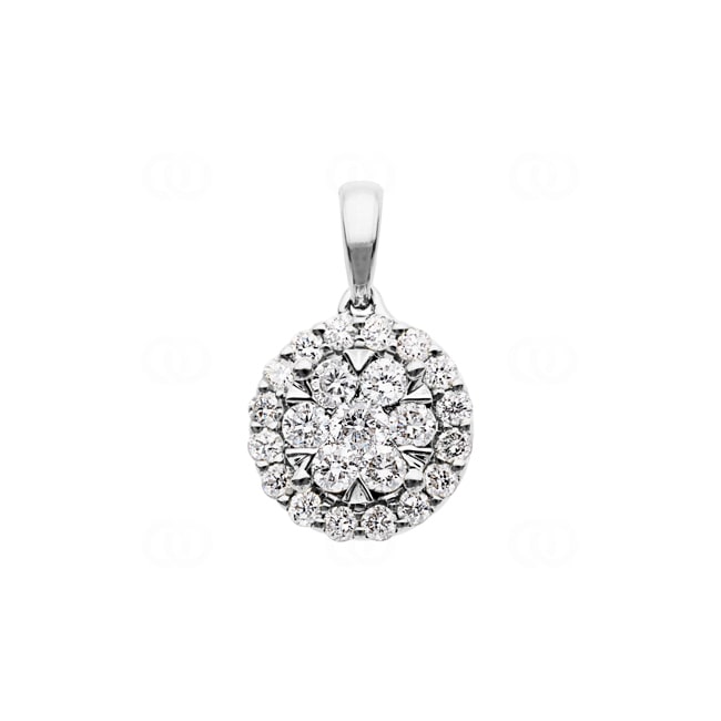 0.50ct Diamond Halo Pendant 750/18 K White Gold - AN-69227-WG