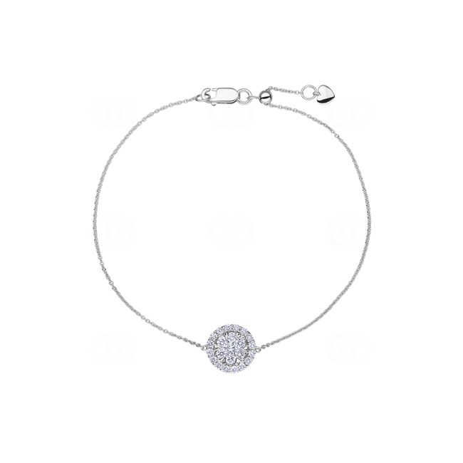 0.50 Karat Halo Diamantarmband 750/18 K Weissgold - AR-69467-WG