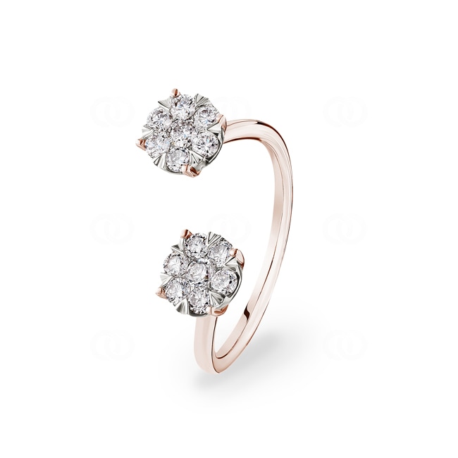 0.50 Karat offener Diamantring 750/18 K Roségold - RI-69590-RG