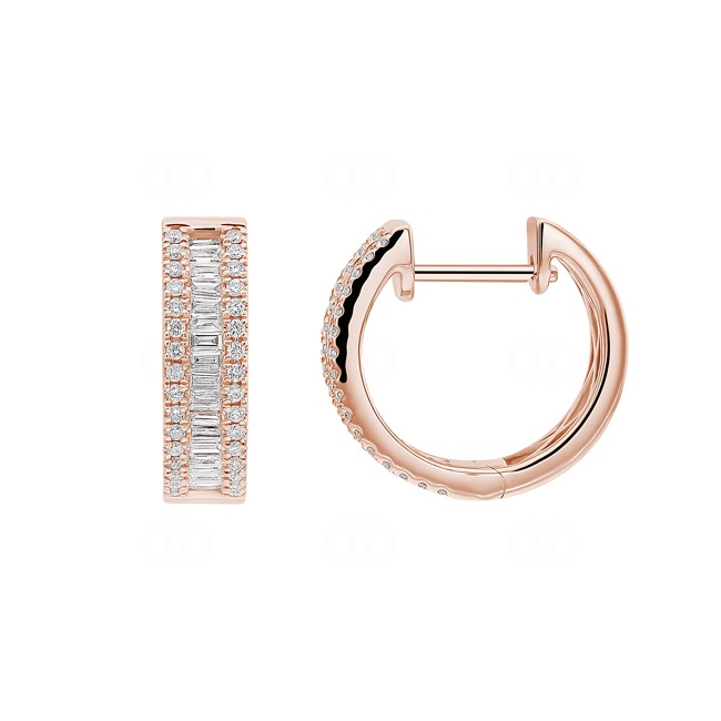 0.51ct Diamond Hoop Earrings 750/18 K Rose Gold - OR-118348-RG