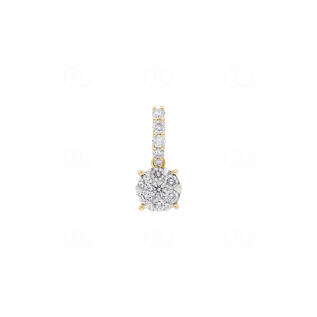 0.51 carats diamants pendetif or jaune 750/18 ct - AN-69356-GG
