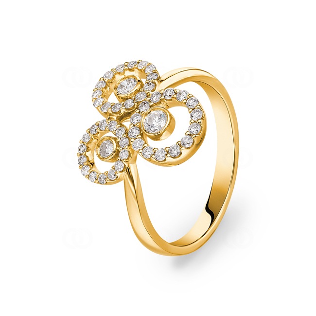 0.51 carats diamants bague or jaune 750/18 ct - RI-69850-GG