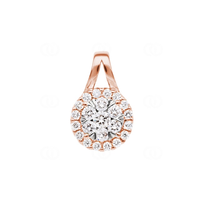 0.51 Karat Halo Diamantanhänger 750/18 K Roségold - AN-69303-RG