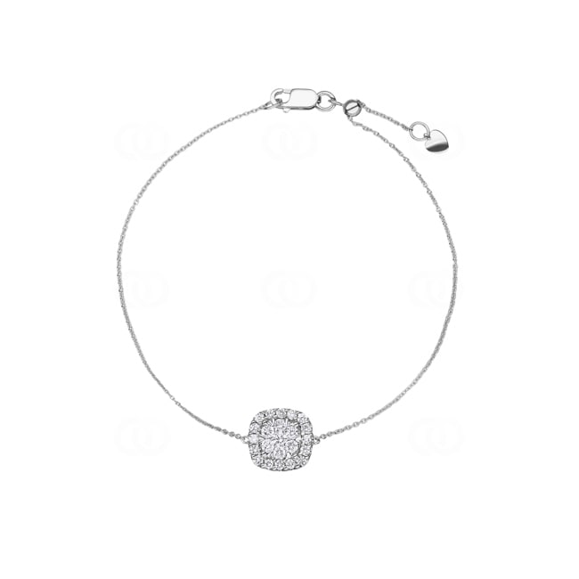 0.51ct Diamond Halo Bracelet 750/18 K White Gold - AR-69468-WG